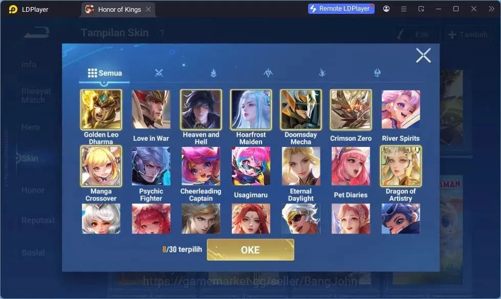 Honor of Kings Accounts GLOBAL |112HR|168SK|Legend Wukong,Sunce,LiXin|KIC image 12
