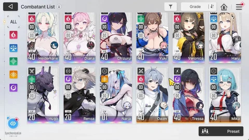 Chaos Zero Nightmare Accounts GLOBAL Lv45|9 SSR[(Heidemarie,Narja)+Sign,Diana,Ch image 3