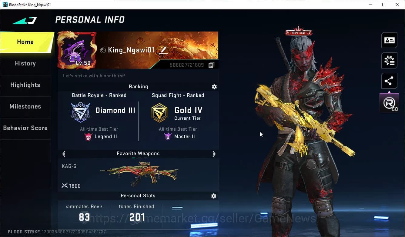 Blood Strike Accounts ASIA| 9 ULTRA [Zero-Blood,M4A1,Origin12,KAG6,URB,S image 2