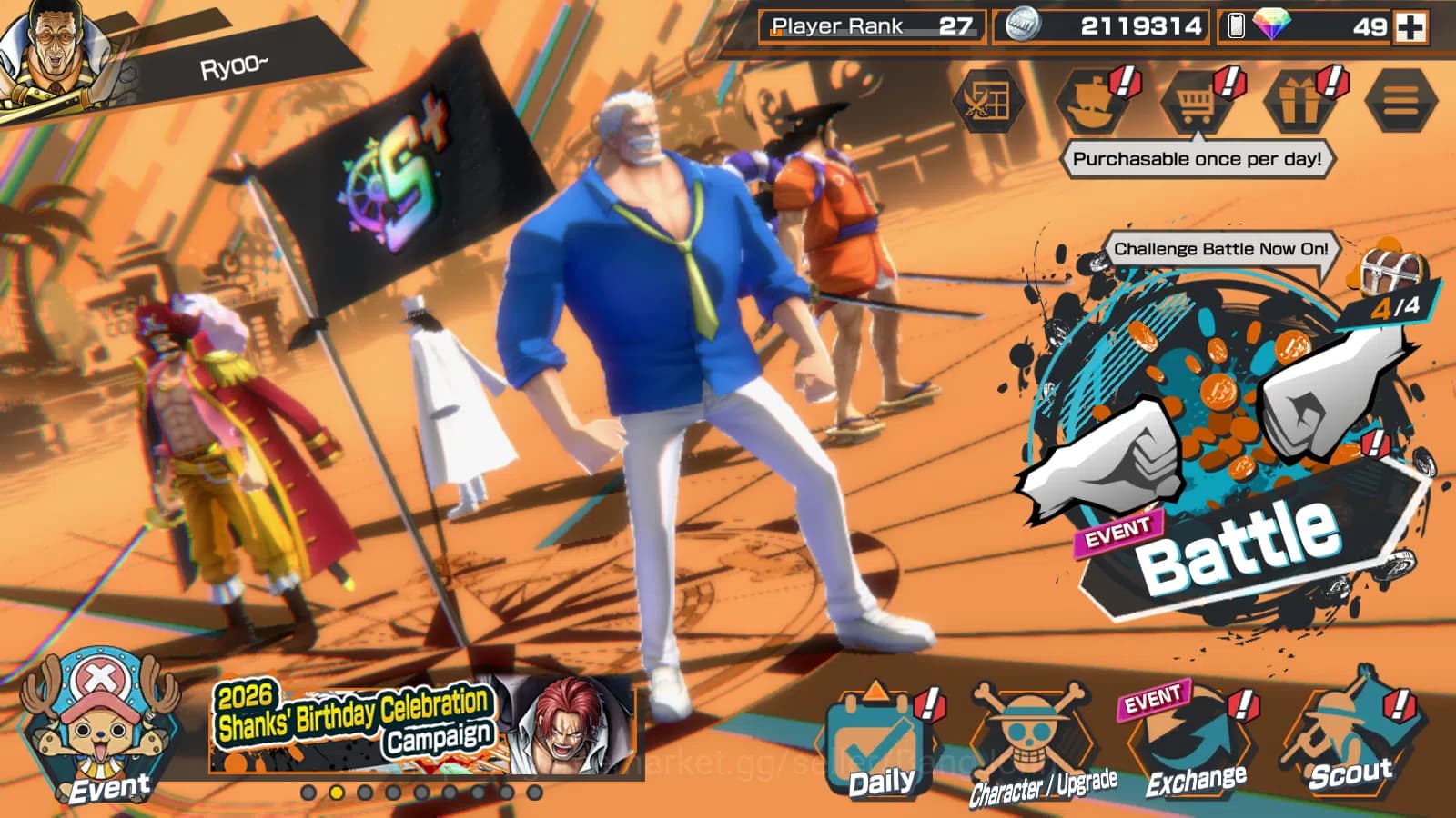 One Piece Bounty Rush Accounts Global | 8EX | 2 MAX |DO Kuri Kozuki Oden,LH Grap image 1