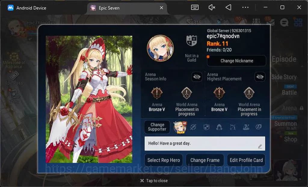 Epic Seven Accounts GLOBAL Unverif|Fresh Starter|Selector On|4 ML Salo image 1