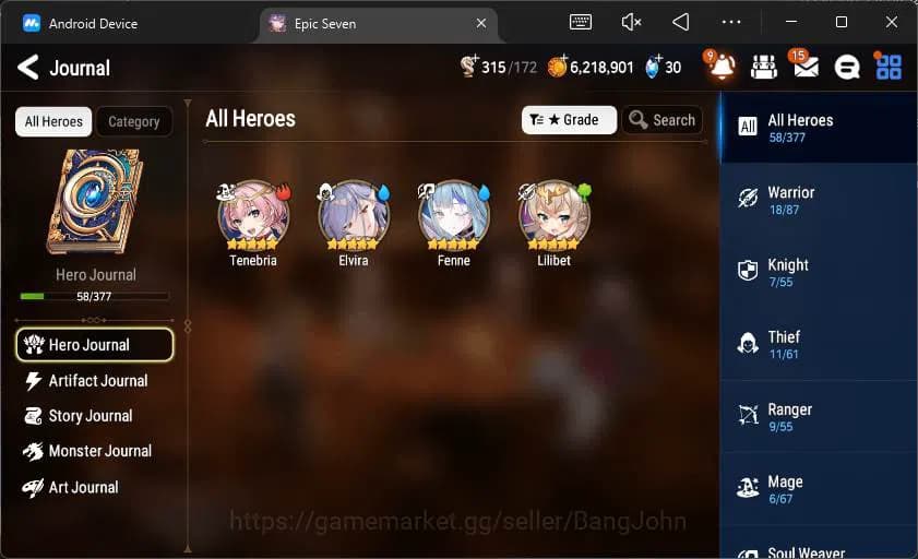 Epic Seven Accounts GLOBAL Unverif|Fresh Starter|Selector On|4 ML Salo image 11