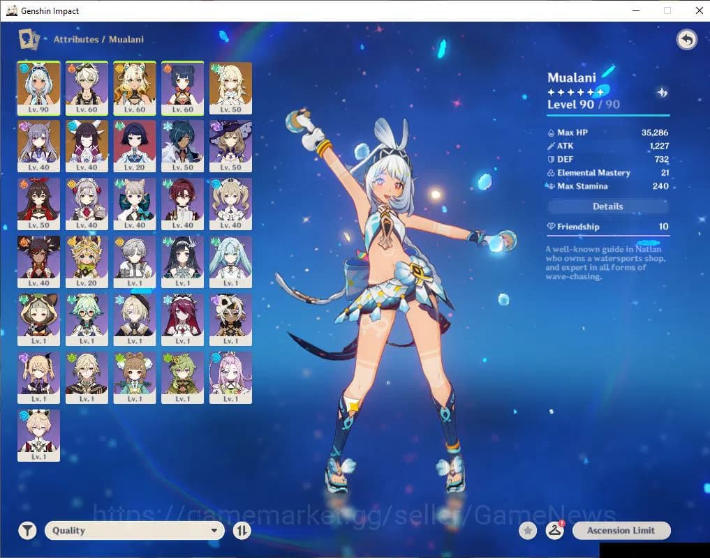 Genshin Impact Accounts ASIA|AR 54|3 Limited +4(*5Weapon)| Mualani+Sign,Co image 4
