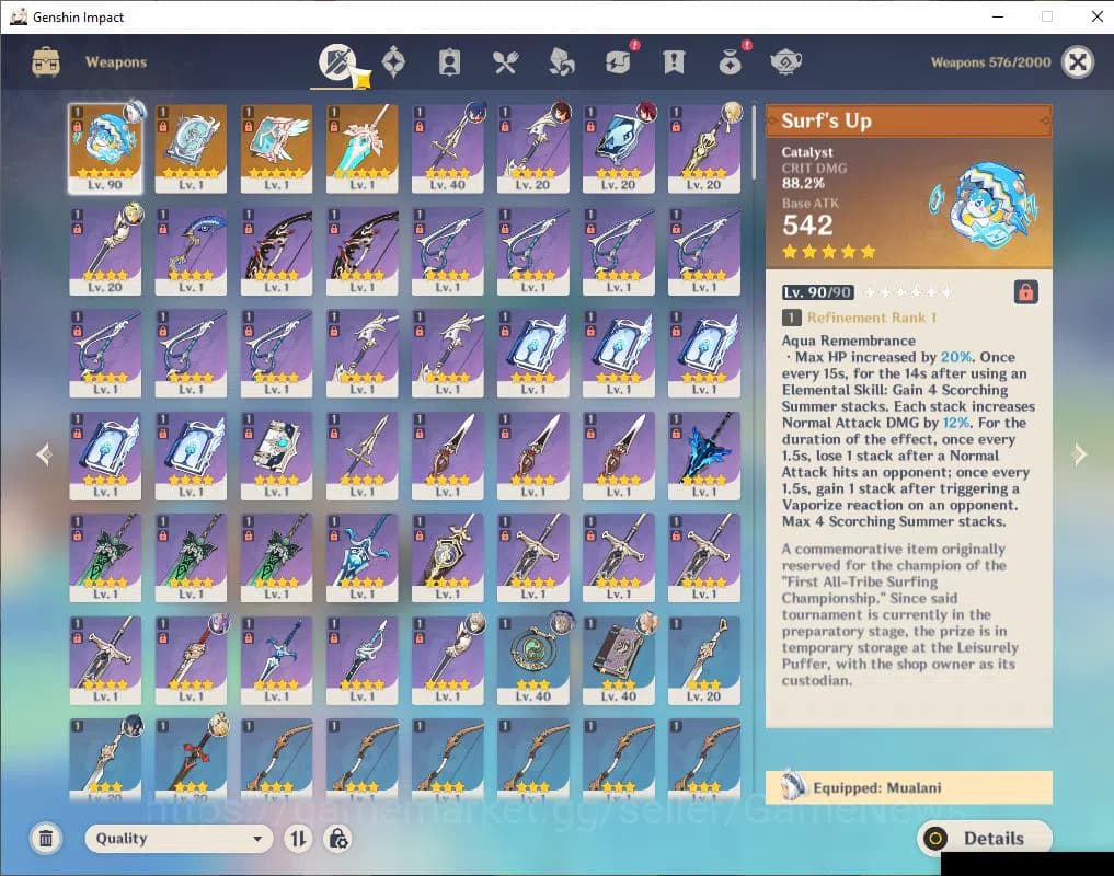 Genshin Impact Accounts ASIA|AR 54|3 Limited +4(*5Weapon)| Mualani+Sign,Co image 5