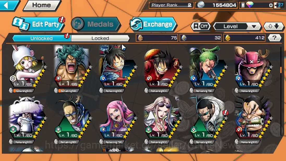 One Piece Bounty Rush Accounts Global|5 EX |TFE Marshal D.Teach,BP Kuzan,G5 Monke image 6