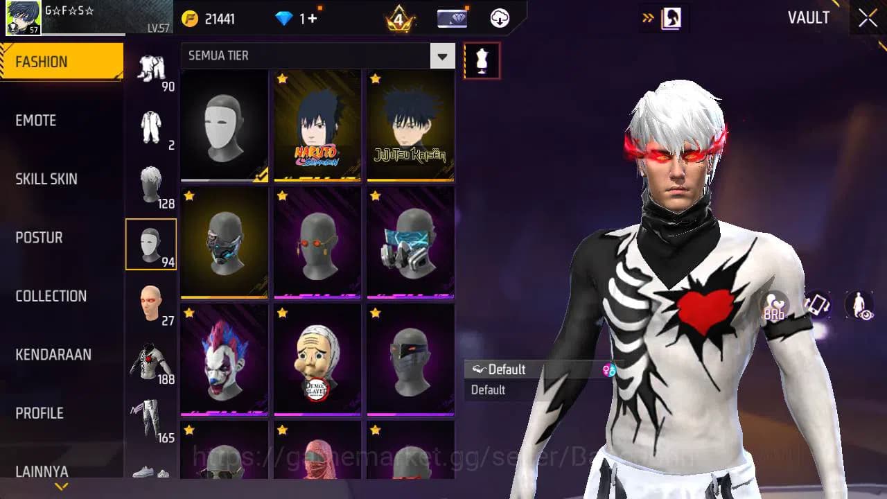 Free Fire Accounts Indonesia, Vault 188, EVO xm8 lv 4, bundle sasuke, image 10