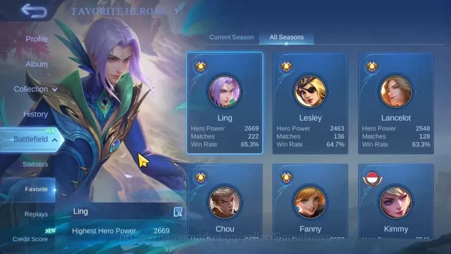 Mobile Legends: Bang Bang Accounts Hero 83|Skin 119|Max Emblem|KOF Karina,SABER[Freya image 5