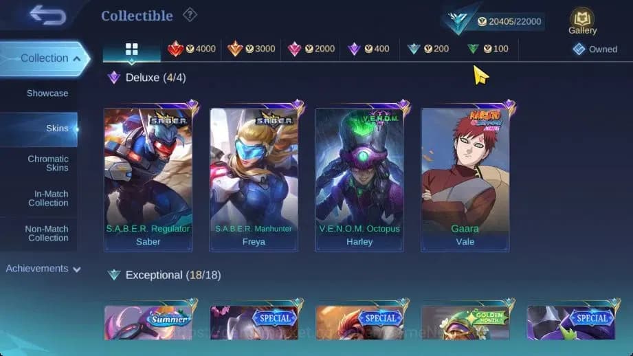 Mobile Legends: Bang Bang Accounts Hero 83|Skin 119|Max Emblem|KOF Karina,SABER[Freya image 7