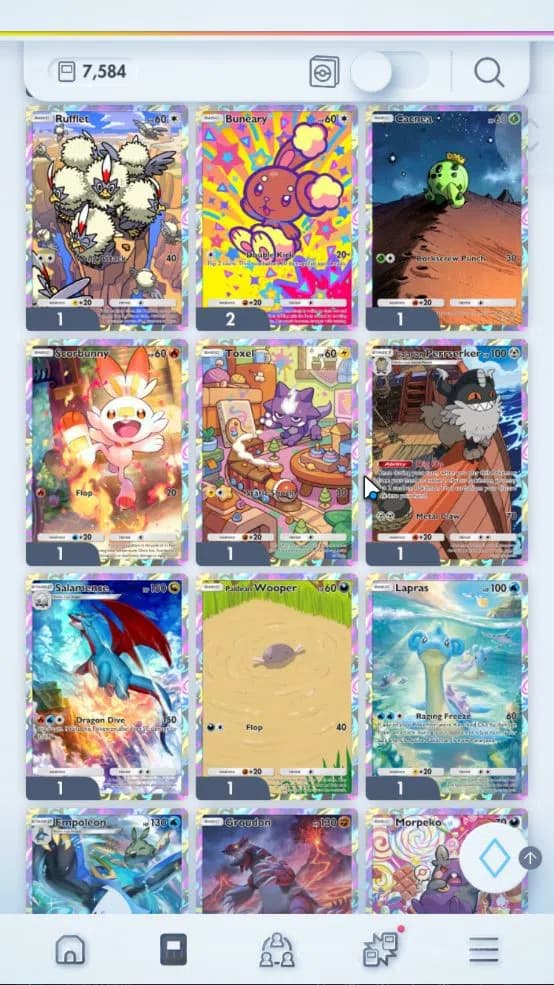Pokémon TCG Pocket Accounts EN 7,5K Card|181 EX|4 Crown [Lunala,Arboliva,Metal image 14