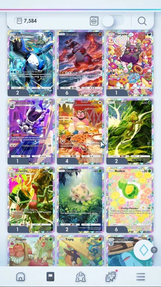 Pokémon TCG Pocket Accounts EN 7,5K Card|181 EX|4 Crown [Lunala,Arboliva,Metal image 15