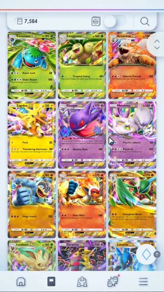 Pokémon TCG Pocket Accounts EN 7,5K Card|181 EX|4 Crown [Lunala,Arboliva,Metal image 18