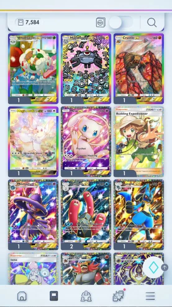 Pokémon TCG Pocket Accounts EN 7,5K Card|181 EX|4 Crown [Lunala,Arboliva,Metal image 6