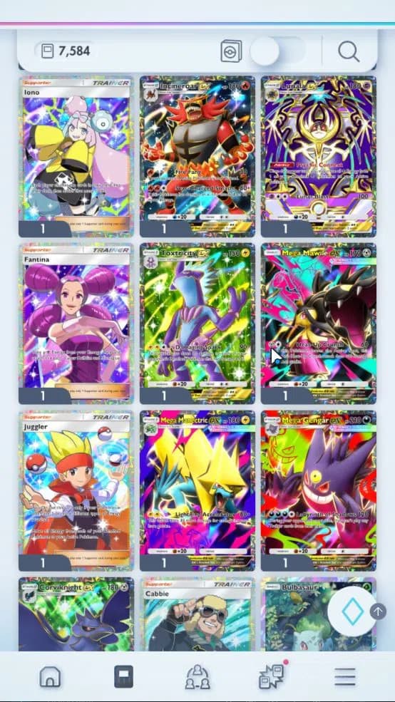 Pokémon TCG Pocket Accounts EN 7,5K Card|181 EX|4 Crown [Lunala,Arboliva,Metal image 7