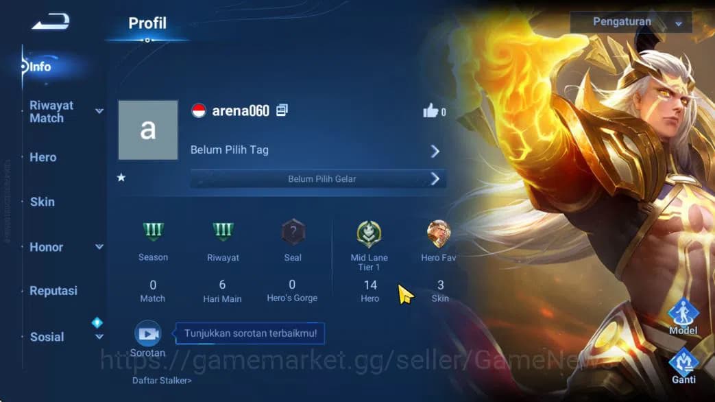 Honor of Kings Accounts Hero 14 Skin 3|Fresh Starter| (Consort Yu Legend) image 2