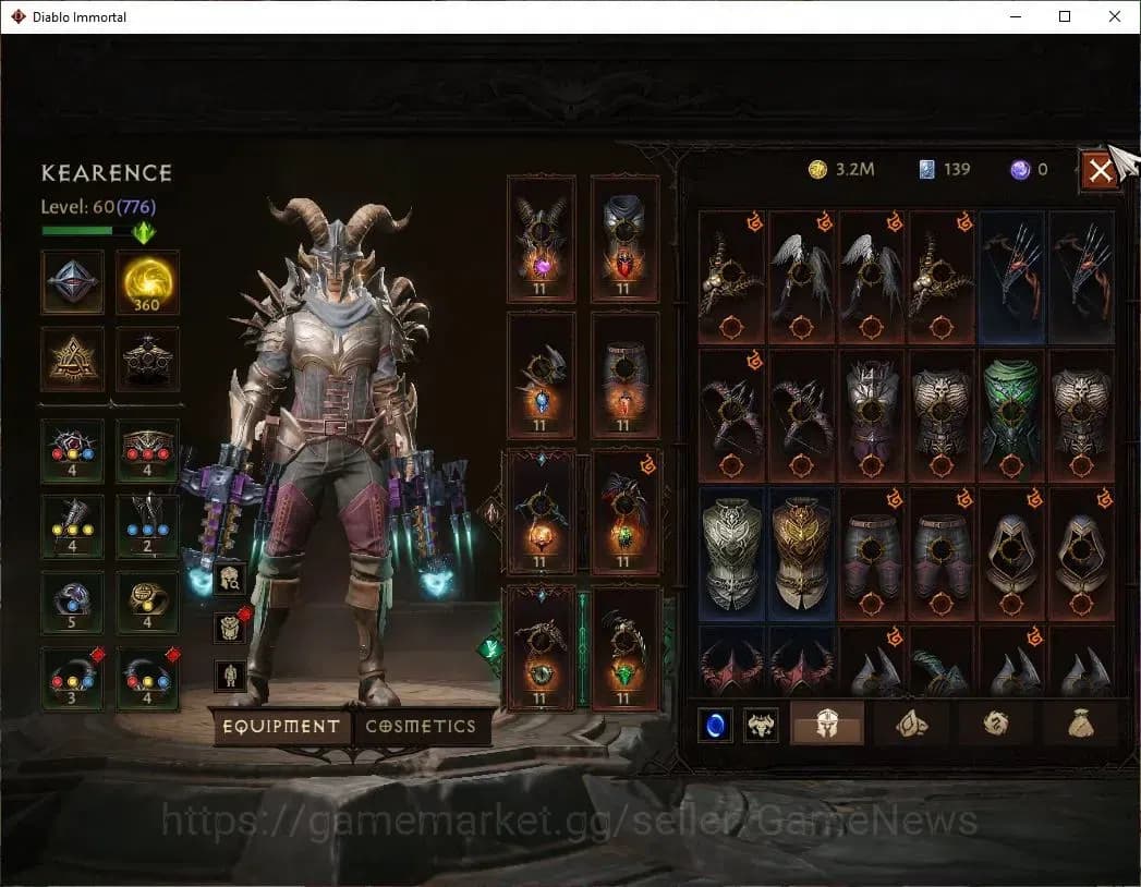 Diablo Immortal Accounts NA- Chains Of Honor|CS ON|Lv60(776)|Demon Hunter|C image 5