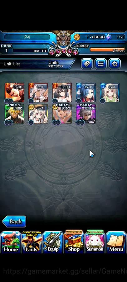 Grand Summoners Accounts Global|Rank 1|Starter|9 Ascend|ChloeTW,S Chloe,S M image 2