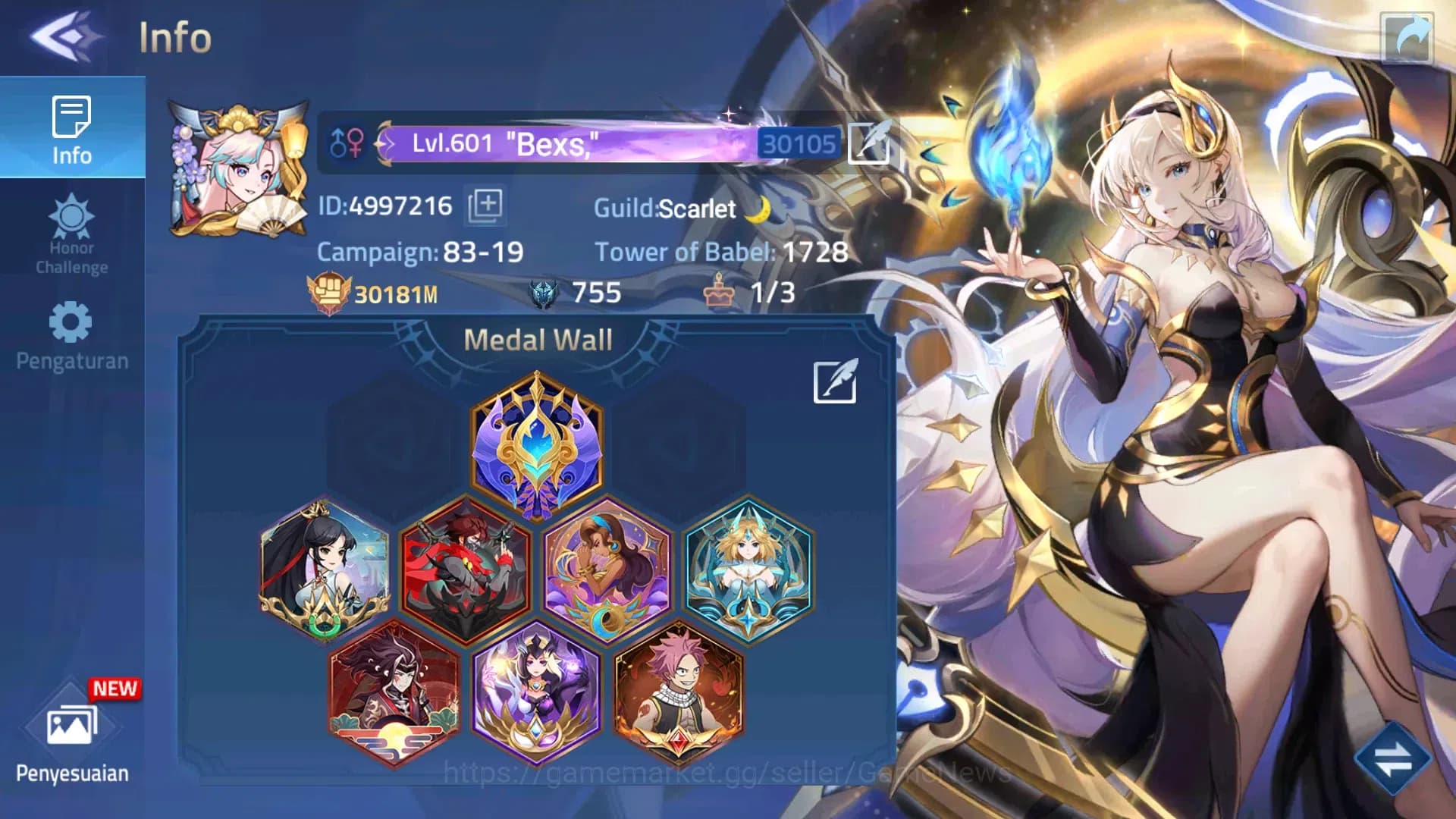 Mobile Legends: Adventure Accounts Sv 30xxx|VIP11|Lv 601|30181M Pwr|62 Nexus,82Awk|18 image 1