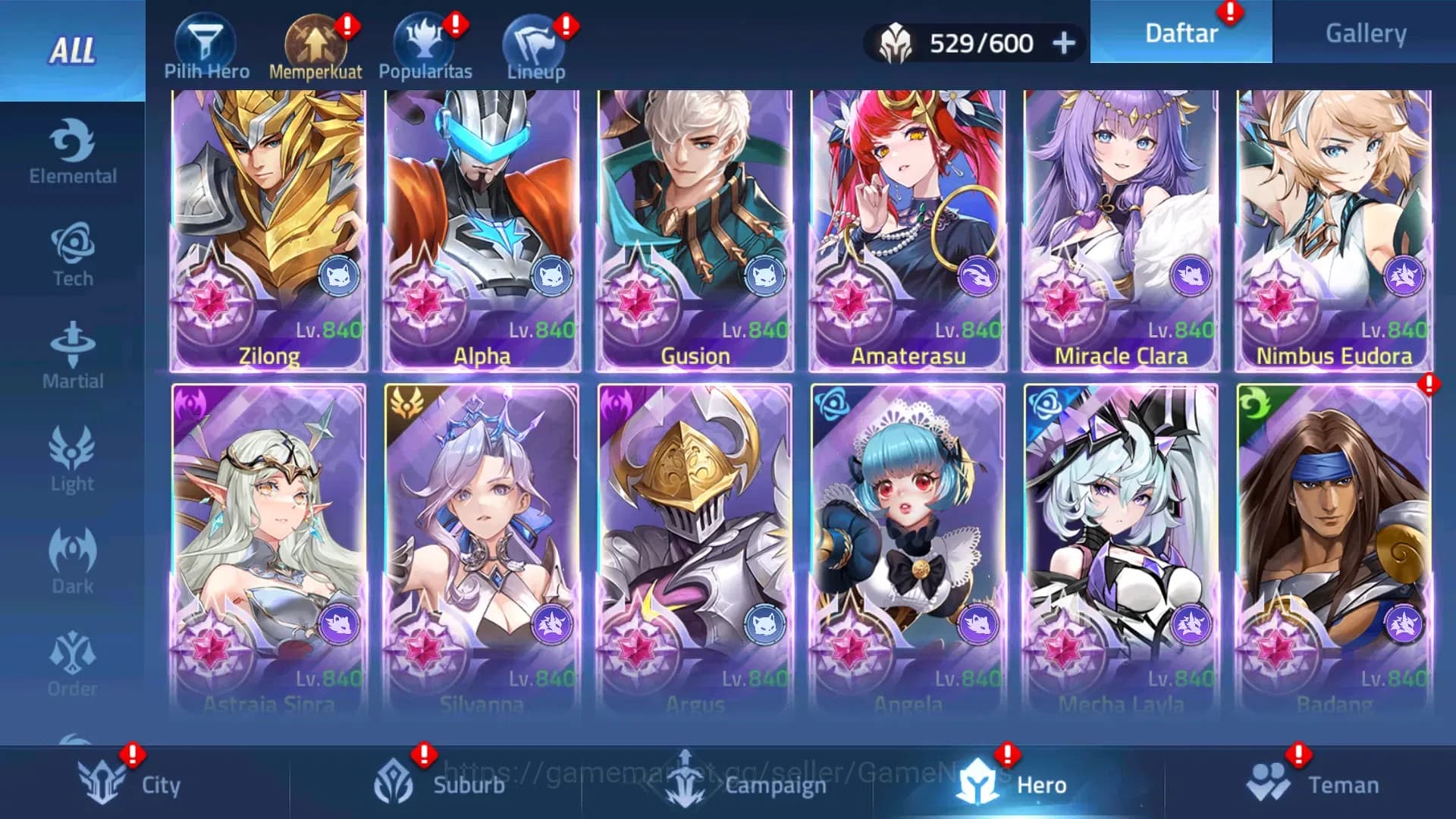 Mobile Legends: Adventure Accounts Sv 30xxx|VIP11|Lv 601|30181M Pwr|62 Nexus,82Awk|18 image 5