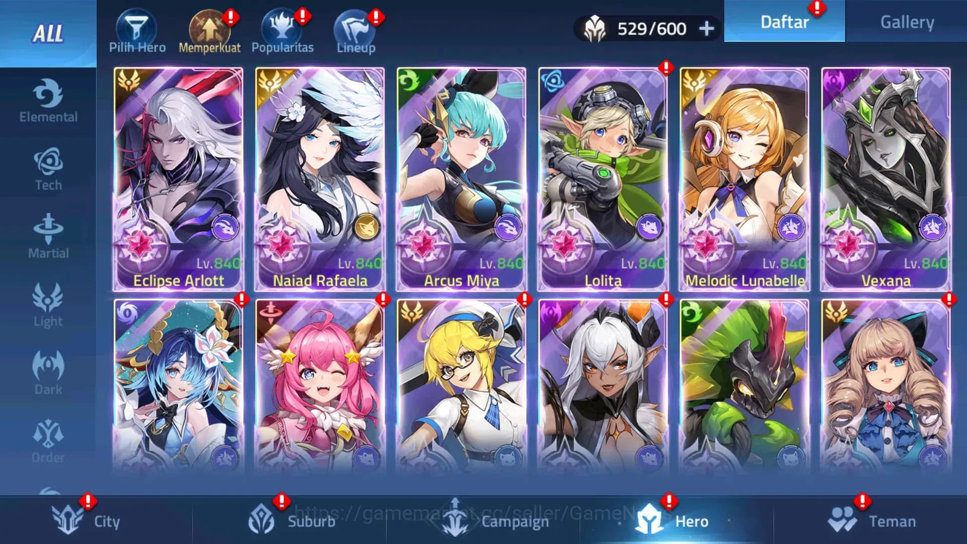 Mobile Legends: Adventure Accounts Sv 30xxx|VIP11|Lv 601|30181M Pwr|62 Nexus,82Awk|18 image 6