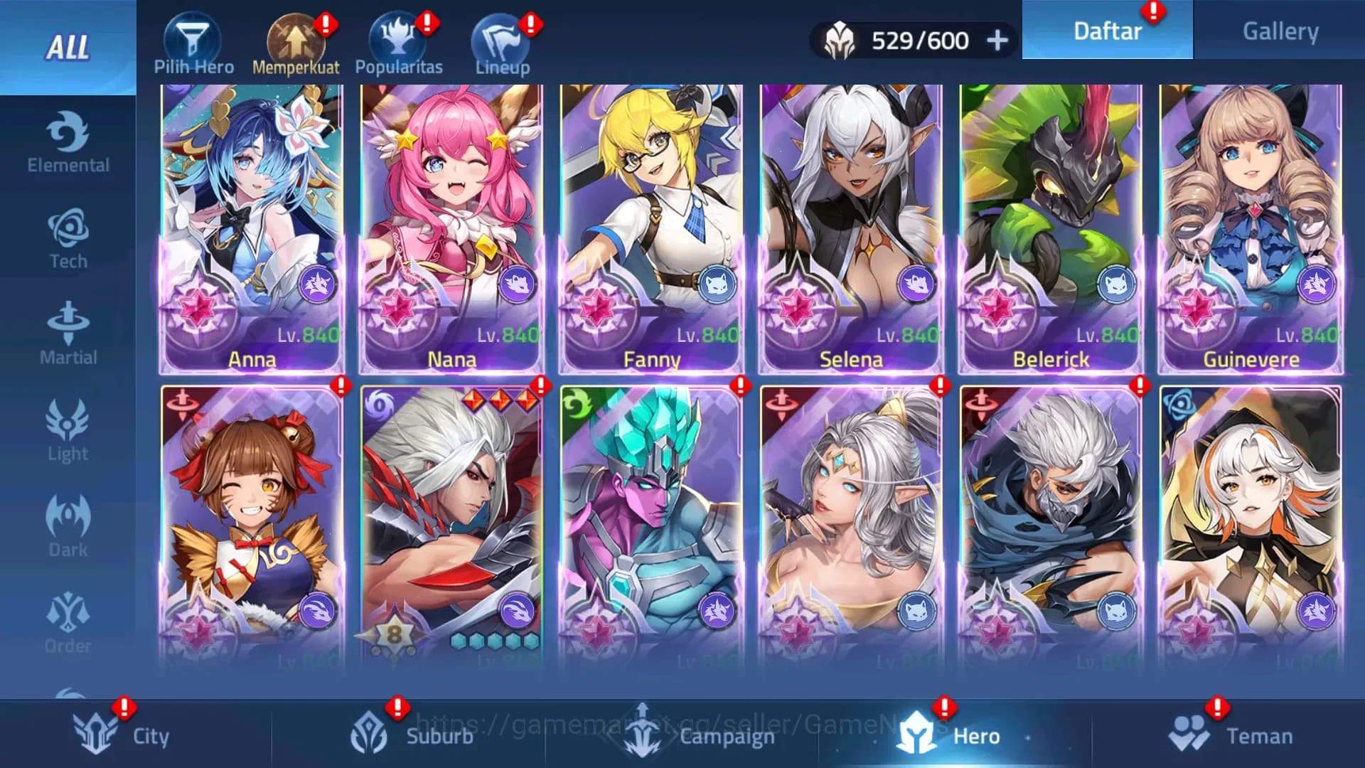 Mobile Legends: Adventure Accounts Sv 30xxx|VIP11|Lv 601|30181M Pwr|62 Nexus,82Awk|18 image 7