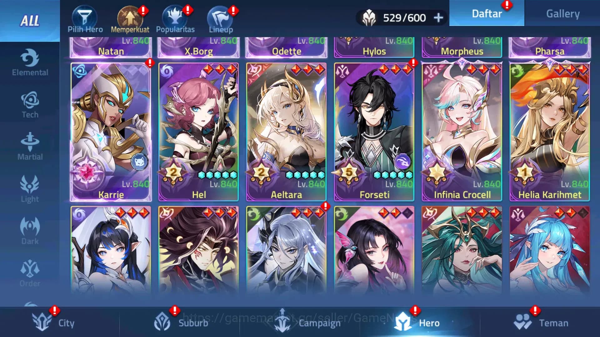 Mobile Legends: Adventure Accounts Sv 30xxx|VIP11|Lv 601|30181M Pwr|62 Nexus,82Awk|18 image 9