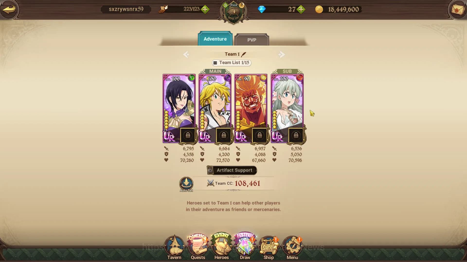 The Seven Deadly Sins: Grand Cross Accounts Global|655K CC|Starter Ch1|4 UR| Oppressor Demon K image 5