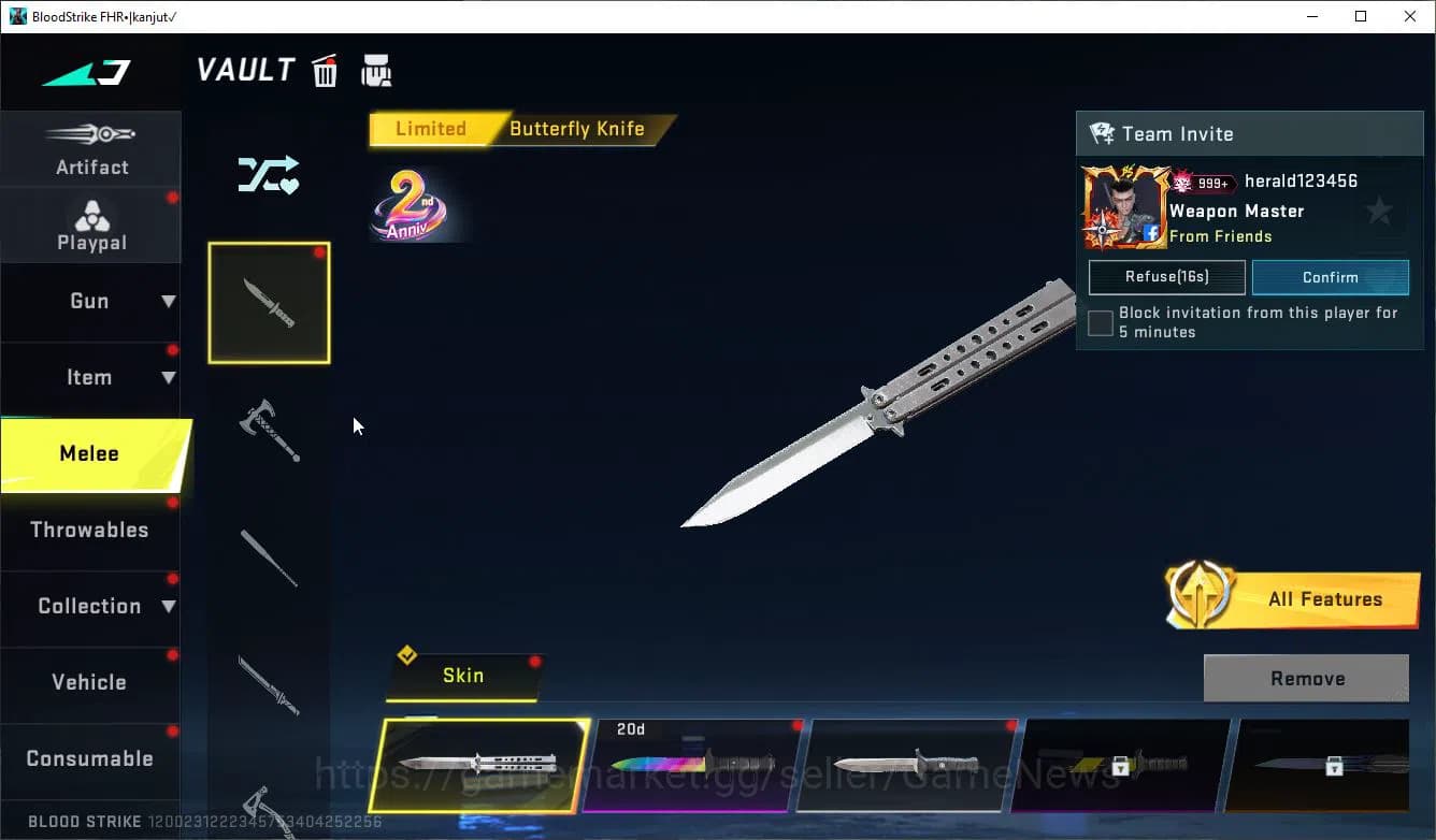 Blood Strike Accounts ASIA|Collab 7DS (Emma-Elizabeth,AK47-Rhita,Karl98, image 7