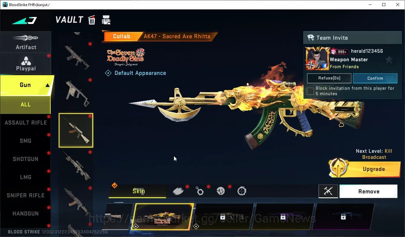 Blood Strike Accounts ASIA|Collab 7DS (Emma-Elizabeth,AK47-Rhita,Karl98, image 9