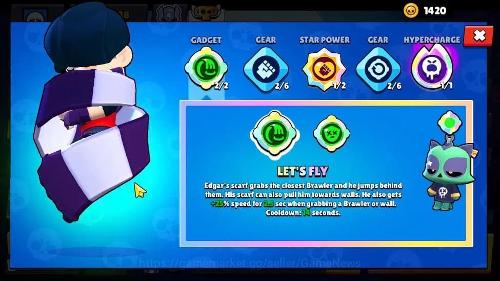 Brawl Stars Accounts 1238 Trophy|17 Brawlers 1 Max Lv (Edgar)|3 Myth(Po image 2