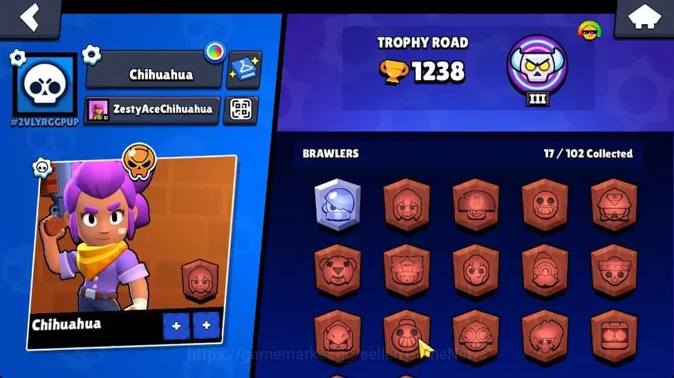 Brawl Stars Accounts 1238 Trophy|17 Brawlers 1 Max Lv (Edgar)|3 Myth(Po image 3