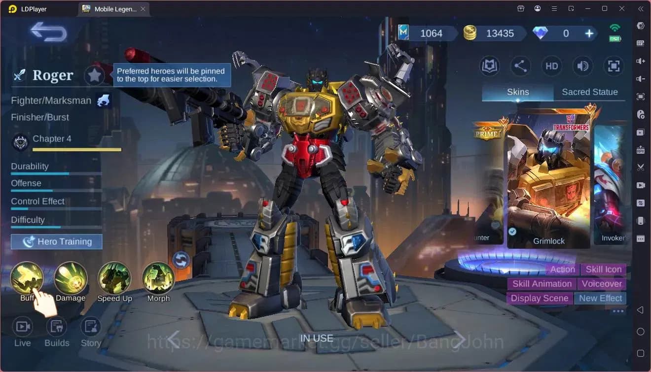 Mobile Legends: Bang Bang Accounts Global|Hero 106|Skin 182|Renowned|Transformers Rog image 8