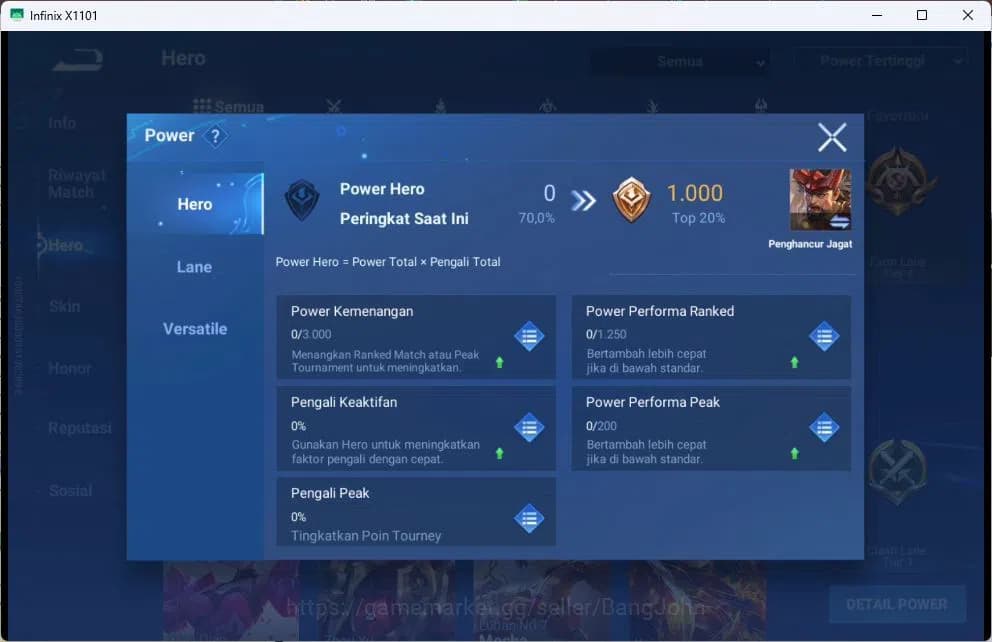 Honor of Kings Accounts GLOBAL|50HR|32SK|JJK=GARO|EPIC=MOZI,GAO CHANGGONG, image 3