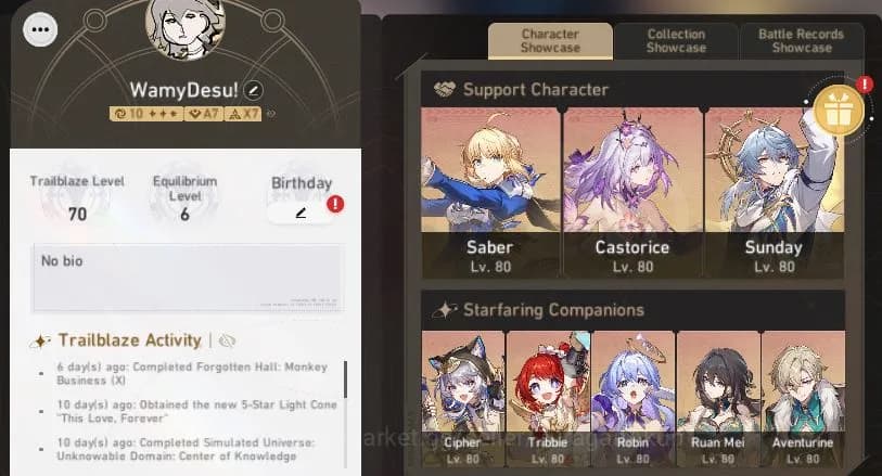 Honkai Star Rail Accounts ASIA|Casto Team|TL 70|14 Limited |Cyrene+Sign,Cast image 4