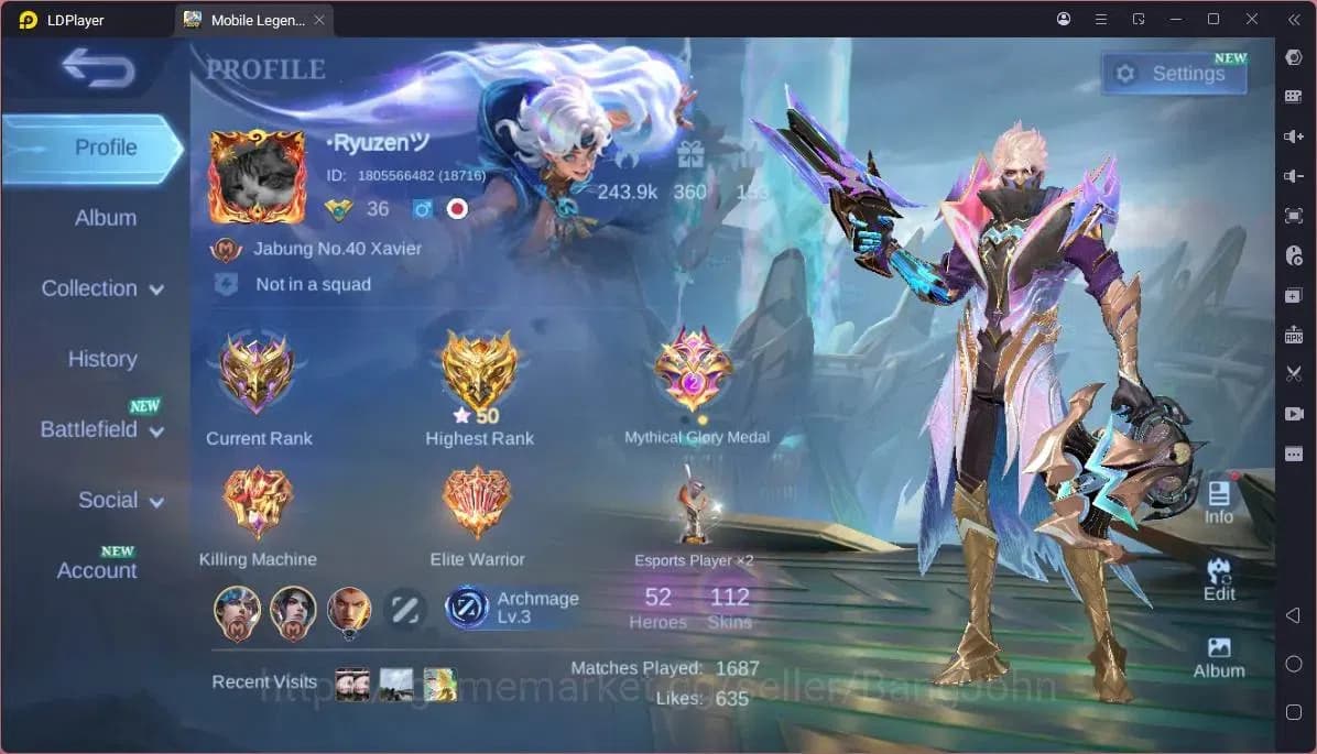 Mobile Legends: Bang Bang Accounts GLOBAL Hero 52 Skin 112|Sanrio Floryn|Meowkin Hunt image 10