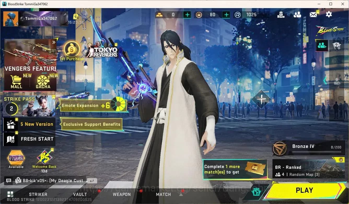 Blood Strike Accounts ASIA | BLEACH Byakuya Kuchiki | Ultra QBZ95 | 2 Le image 1