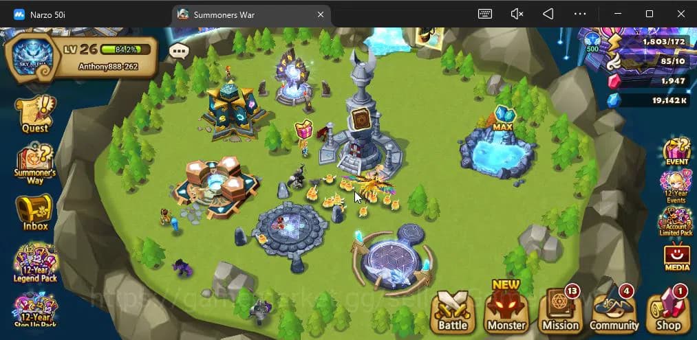 Summoners War: Sky Arena Accounts ASIA|Lv 26|Fresh Starter| Teshar | 1,9K Crystal + image 1