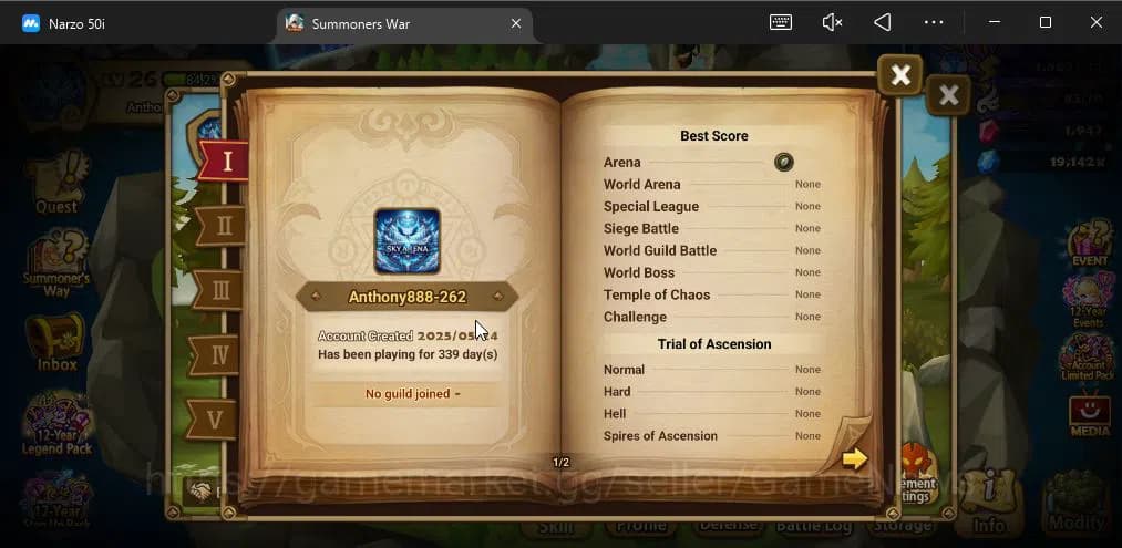 Summoners War: Sky Arena Accounts ASIA|Lv 26|Fresh Starter| Teshar | 1,9K Crystal + image 3