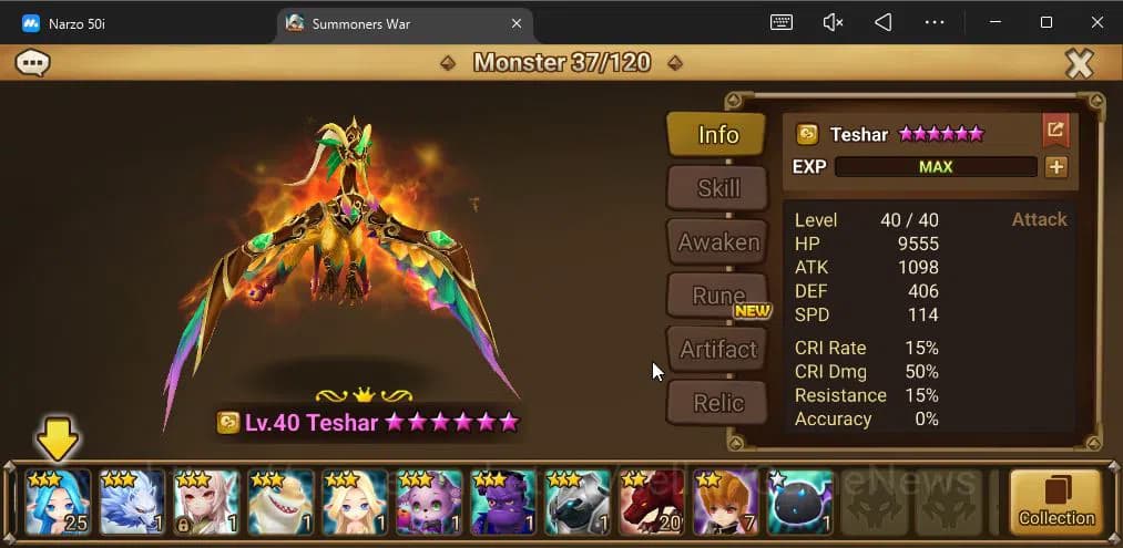 Summoners War: Sky Arena Accounts ASIA|Lv 26|Fresh Starter| Teshar | 1,9K Crystal + image 4
