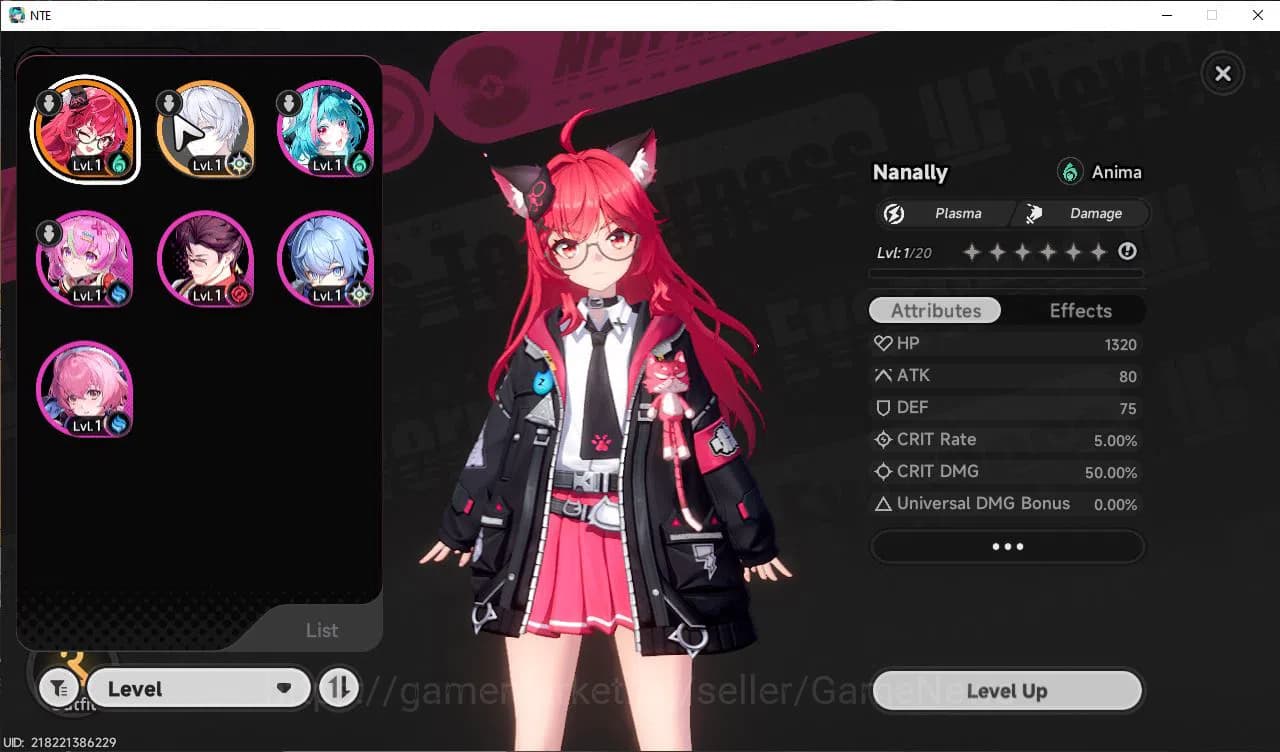 Neverness to Everness Accounts GLOBAL NA |HL 3| 1 SSR Limited Nanally + Car Skin image 1