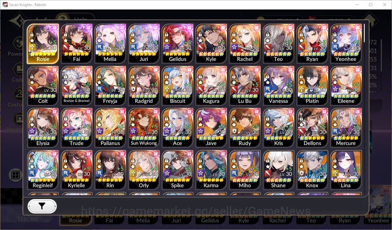 Seven Knights Re:Birth Accounts GLOBAL SEA ENDGAME| Full 5 Ex-7k & 34 TC6+ (Yeonhe image 1
