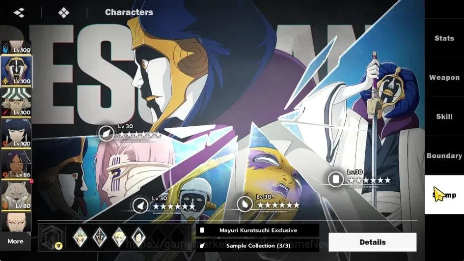 BLEACH: Soul Resonance Accounts NuverseSEA|LV 75|10 SSR [(Grimmjow,TosenB6,GinB4,A image 17