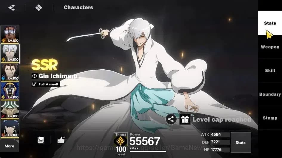 BLEACH: Soul Resonance Accounts NuverseSEA|LV 75|10 SSR [(Grimmjow,TosenB6,GinB4,A image 6