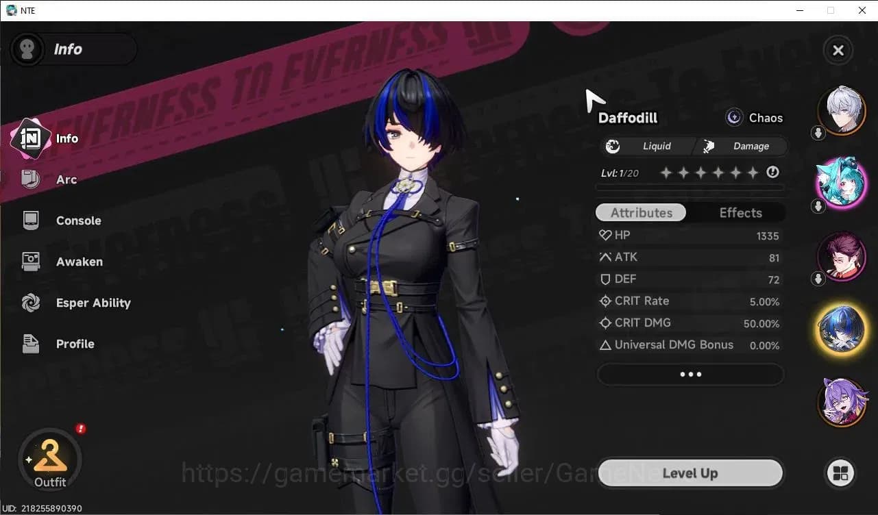 Neverness to Everness Accounts Global EU|HL 3| 3 SSR Hathor, Daffodill, Fadia |6 image 2