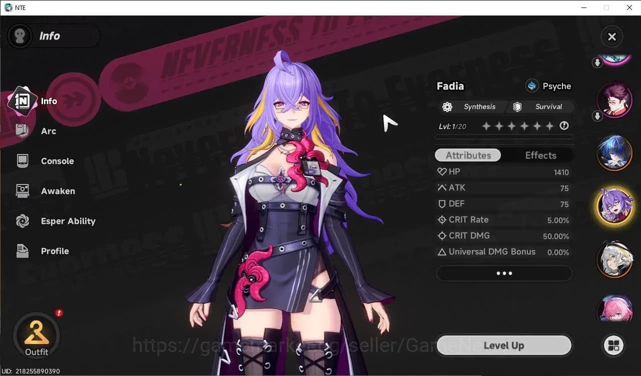 Neverness to Everness Accounts Global EU|HL 3| 3 SSR Hathor, Daffodill, Fadia |6 image 3