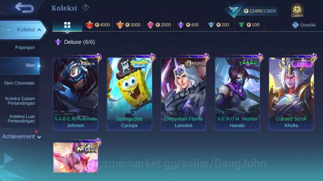 Mobile Legends: Bang Bang Accounts Global,Skin 68,hero 55,Dtamer lance,VNM hanabi,Sab image 8
