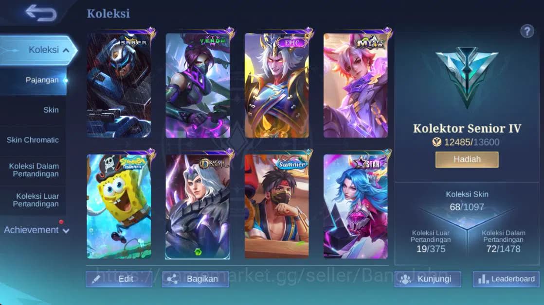 Mobile Legends: Bang Bang Accounts Global,Skin 68,hero 55,Dtamer lance,VNM hanabi,Sab image 9
