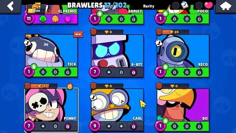 Brawl Stars Accounts 1004 Trophy|17 Brawlers 3 Max Lv [Edgar,Primo,Shel image 5