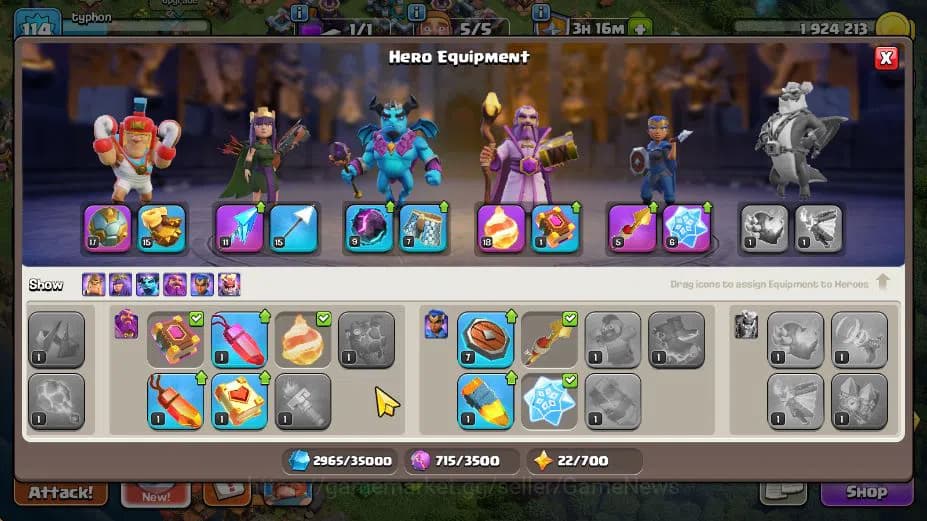 Clash of Clans Accounts TH 13-BH 9|Limited Skin|LV 114|HH 7|BK 42,AQ 37,GW image 9