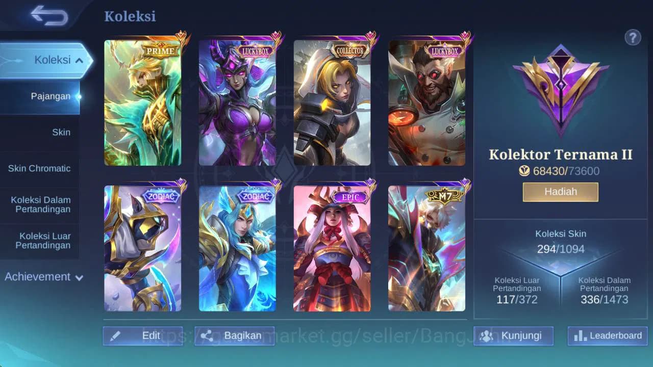 Mobile Legends: Bang Bang Accounts GLOBAL|Skin 294|Hero 131|prime GR,LB karina,LB RGR image 19