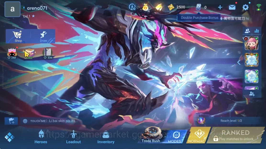 Honor of Kings Accounts Hero 7 |Starter with Legend Skin Selection Chest(D image 3